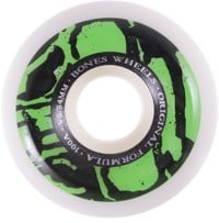 Bones 100's OG Formula V5 Sidecut Skateboard Wheels - white/green mummy skulls (100a)