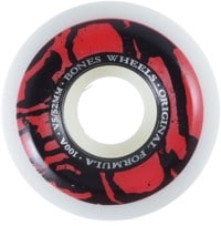 Bones 100's OG Formula V5 Sidecut Skateboard Wheels - white/red mummy skulls (100a)